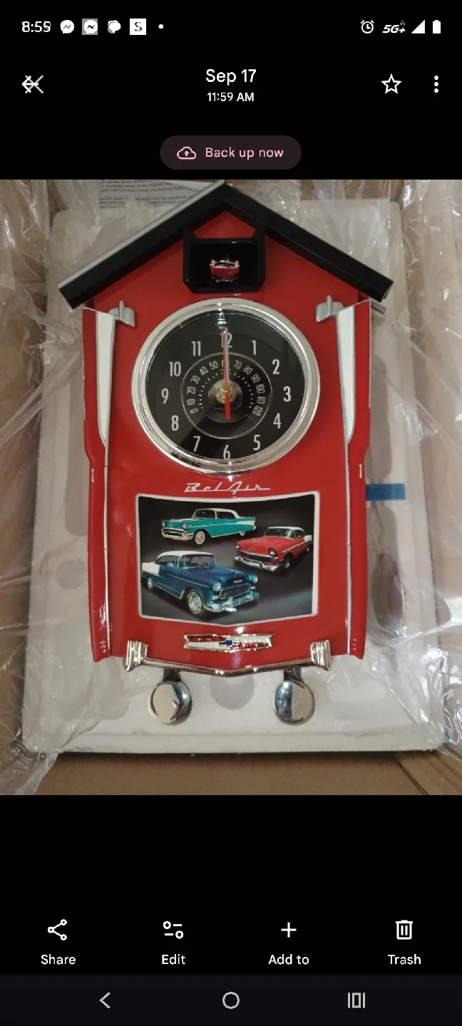 Bel Air Chevrolet Car Clock thumbnail