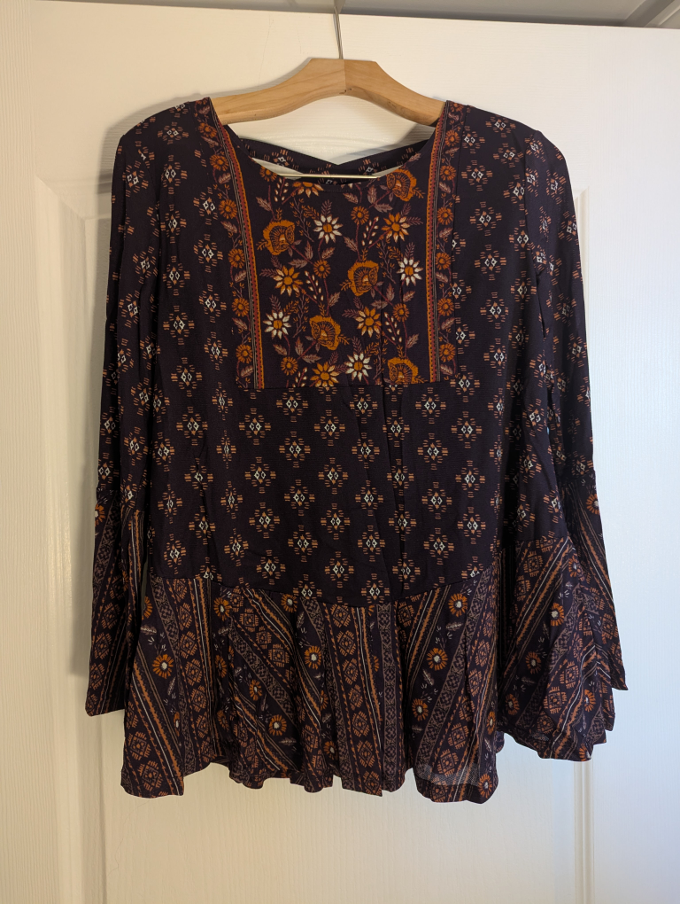 Floral Print Long Sleeve Blouse