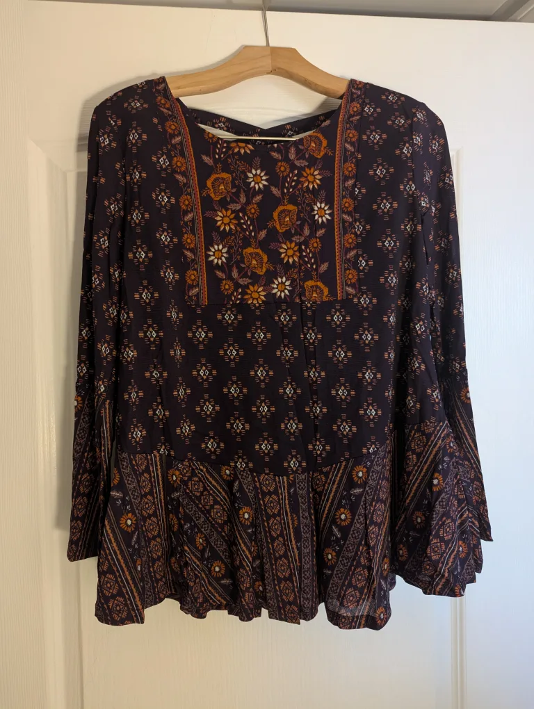 Floral Print Long Sleeve Blouse