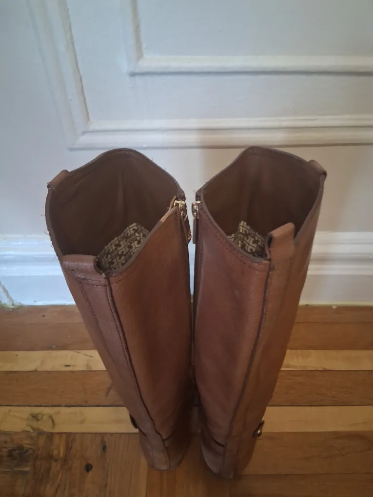 Tory Burch Brown Leather Riding Boots image indicator(7)