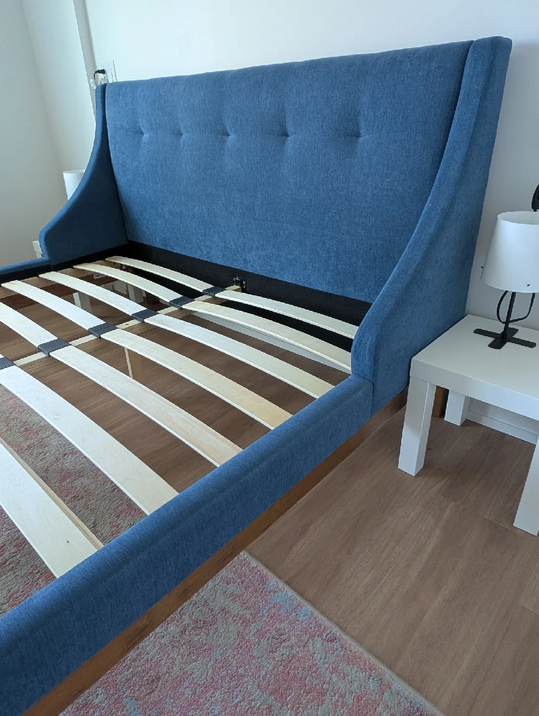 Queen Size Blue Upholstered Bed Frame - Moving out sale image indicator(8)