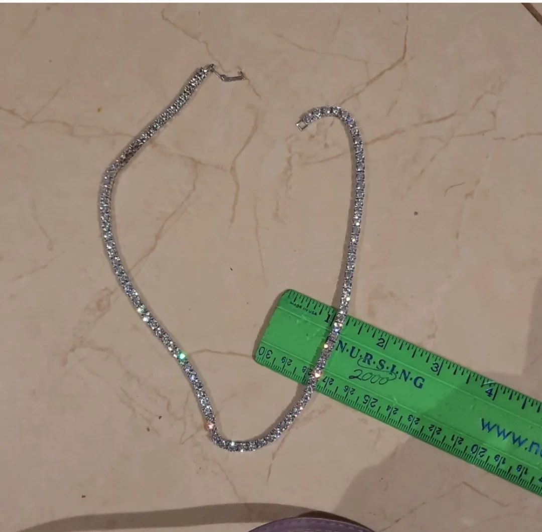 Genuine solid sterling silver CRISLU CZ TENNIS NECKLACE thumbnail