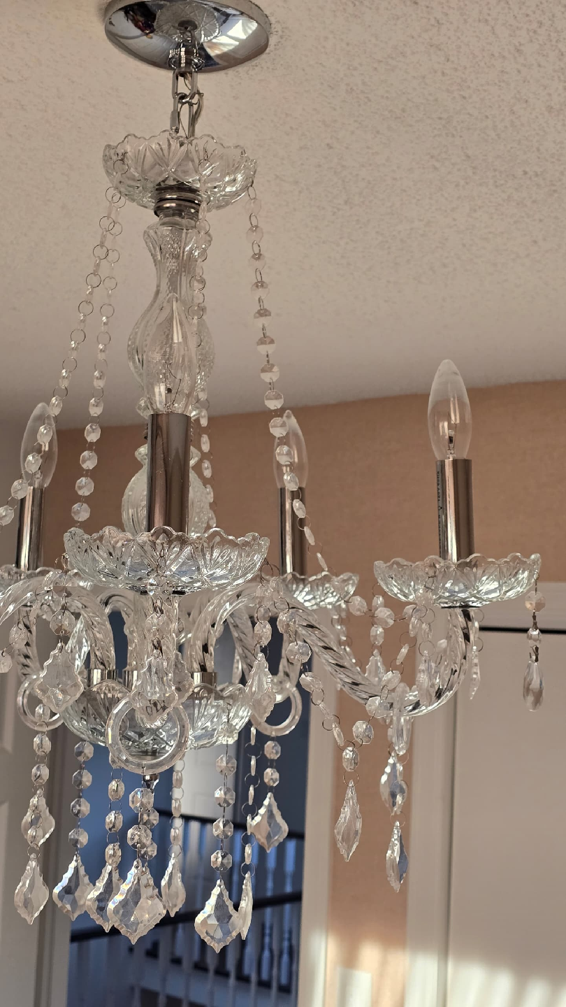 Two Crystal Chandelier Lighting Fixture - photo 2
