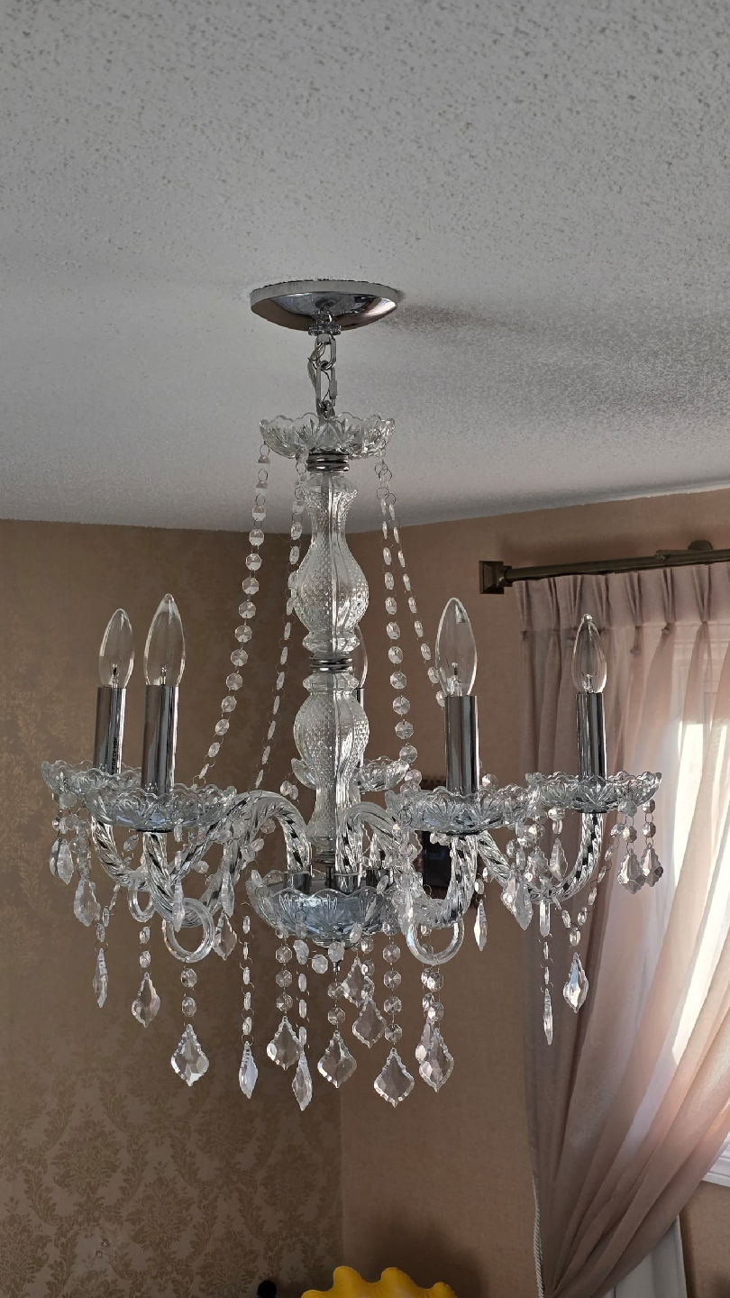 Two Crystal Chandelier Lighting Fixture - photo 3