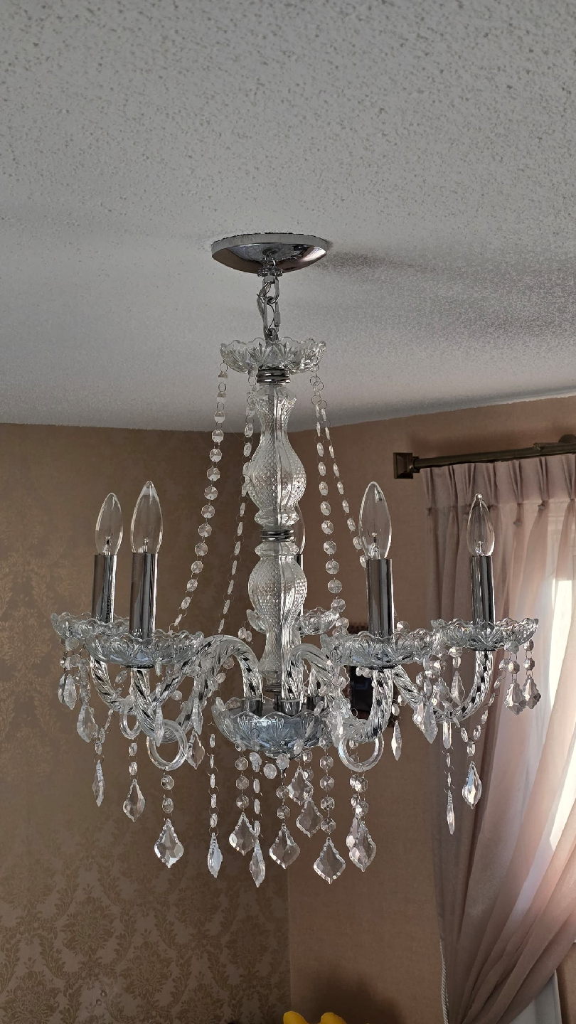 Two Crystal Chandelier Lighting Fixture - photo 4