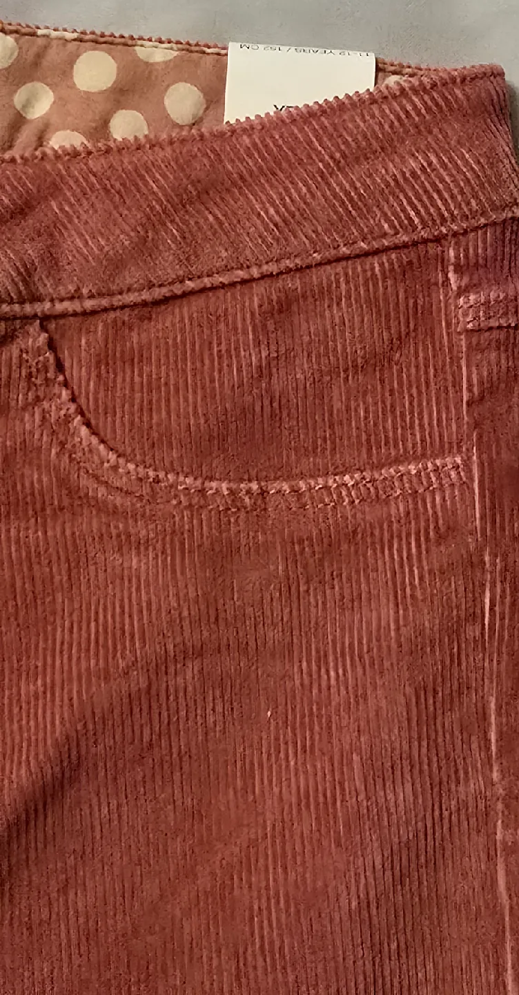 NEW! Girl's Zara Corduroy Pants! Size 11-12 Youth image indicator(3)