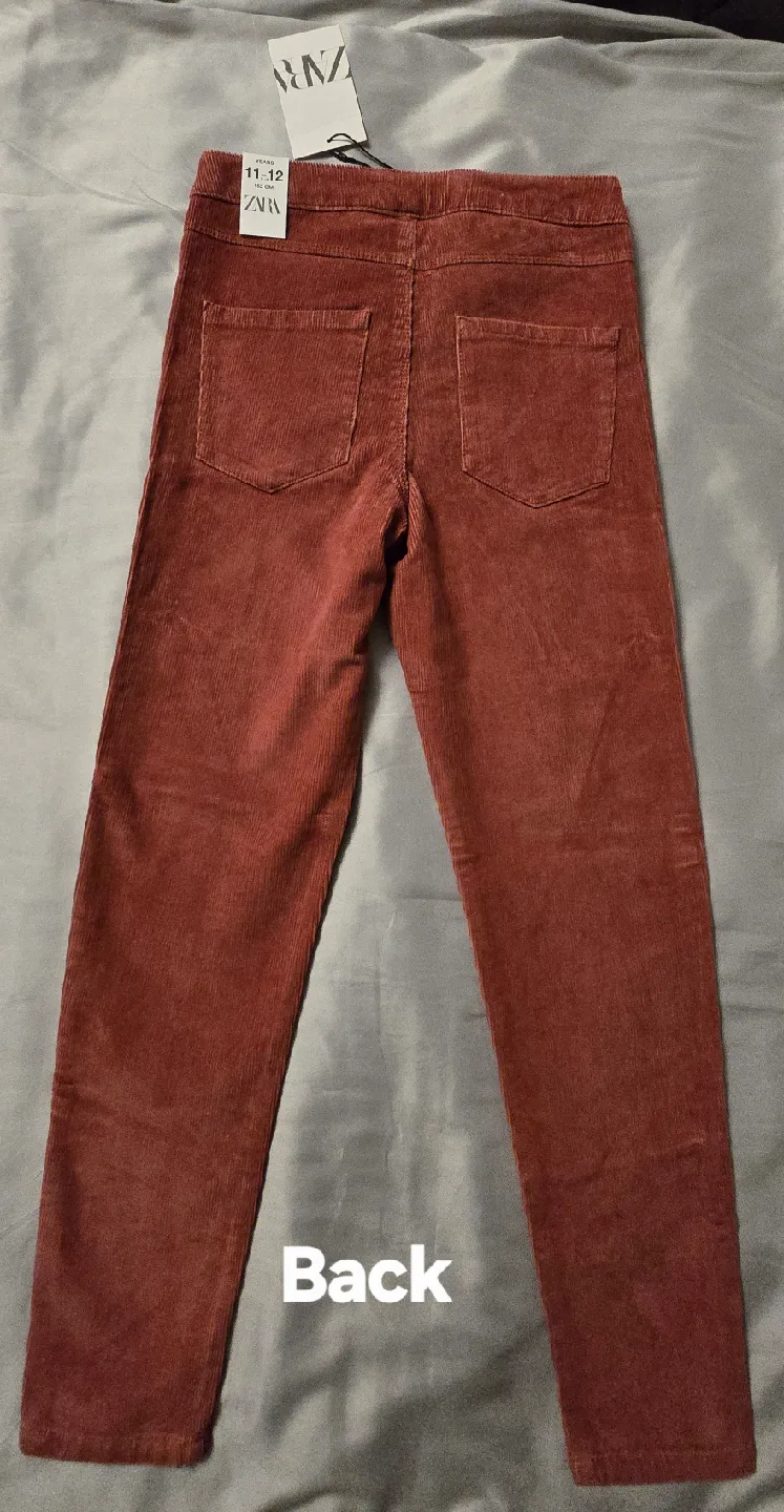 NEW! Girl's Zara Corduroy Pants! Size 11-12 Youth image indicator(6)