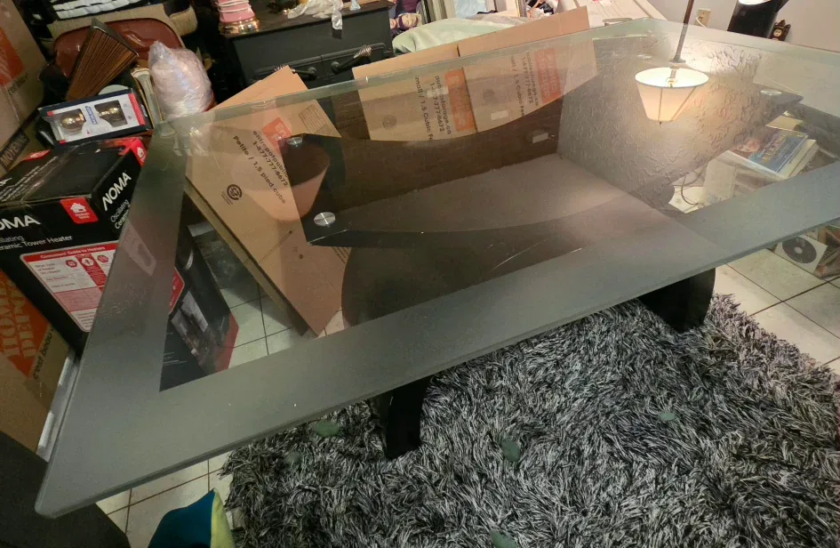 Glass Top Coffee Table with Modern Base image indicator(5)