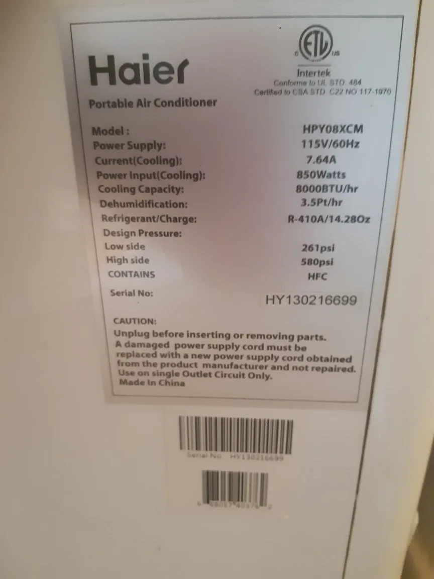 Haier Portable Air Conditioner image indicator(4)