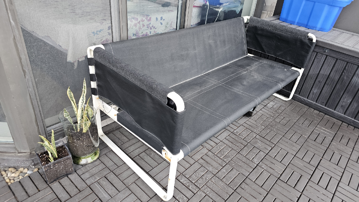 Black Outdoor Bench