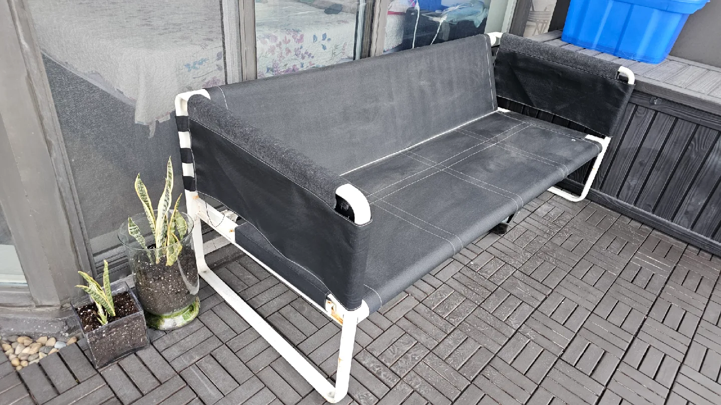 Black Outdoor Bench
