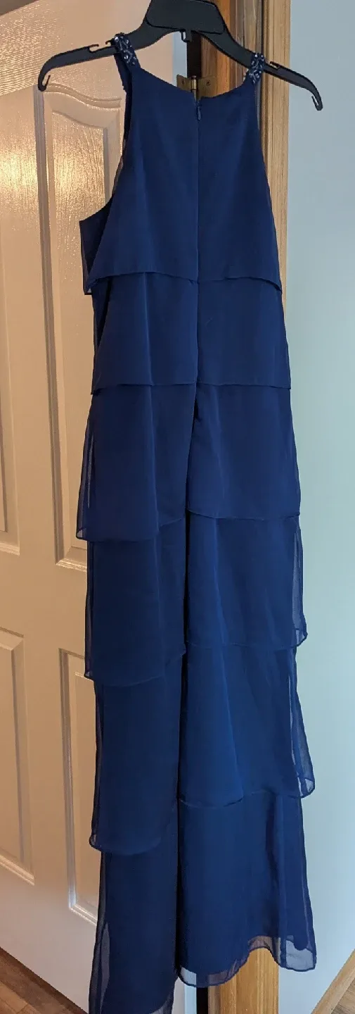 Laura Navy Blue Tiered Gown image indicator(2)