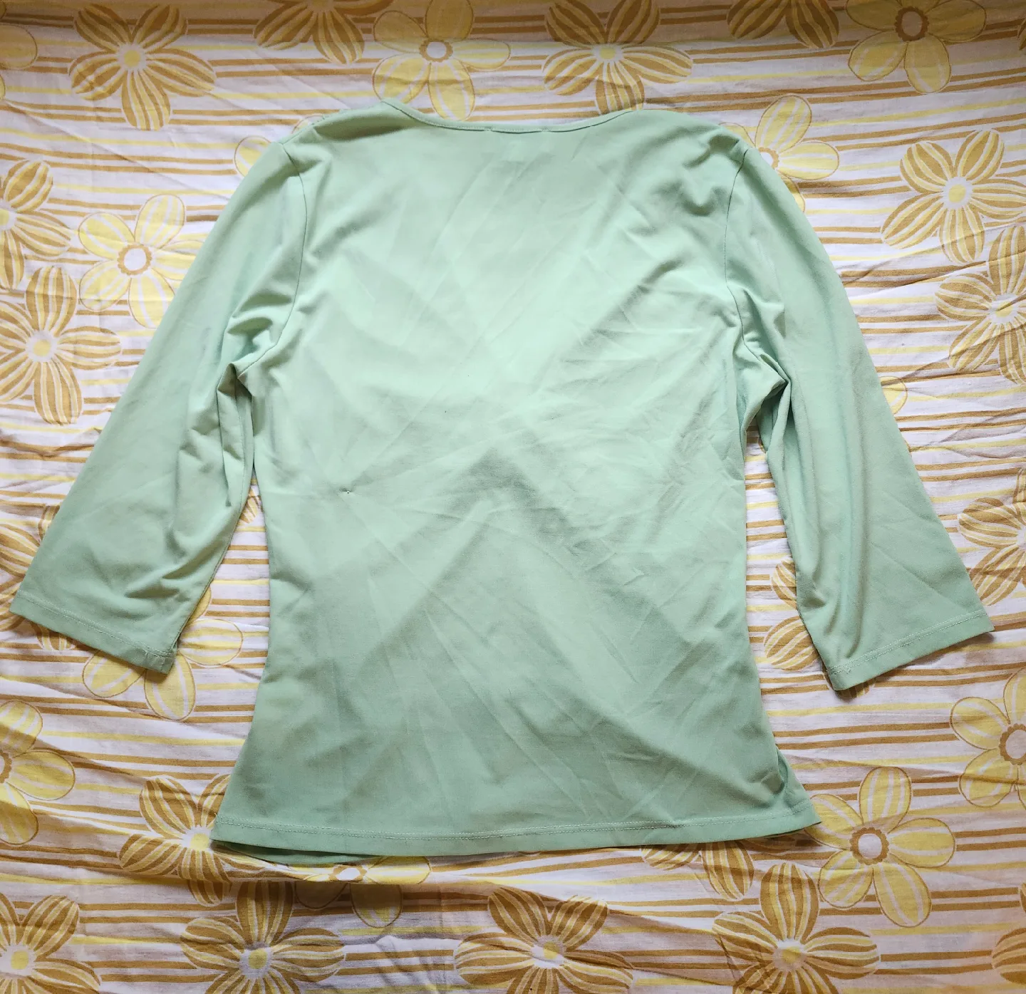 adorable 90s pastel green cinch front blouse image indicator(2)