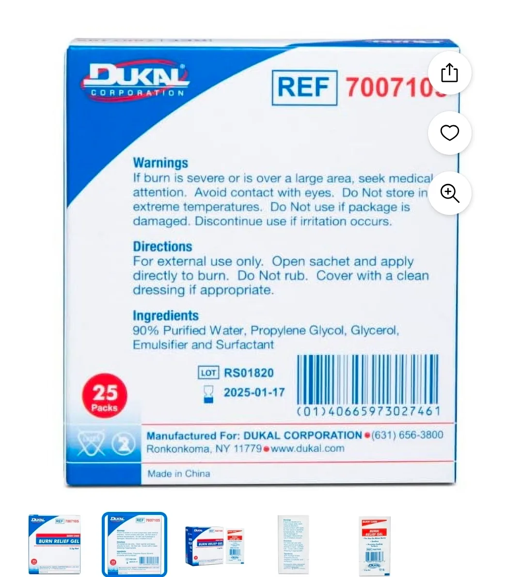 Dukal Burn Relief Gel - 25 Packs image indicator(2)