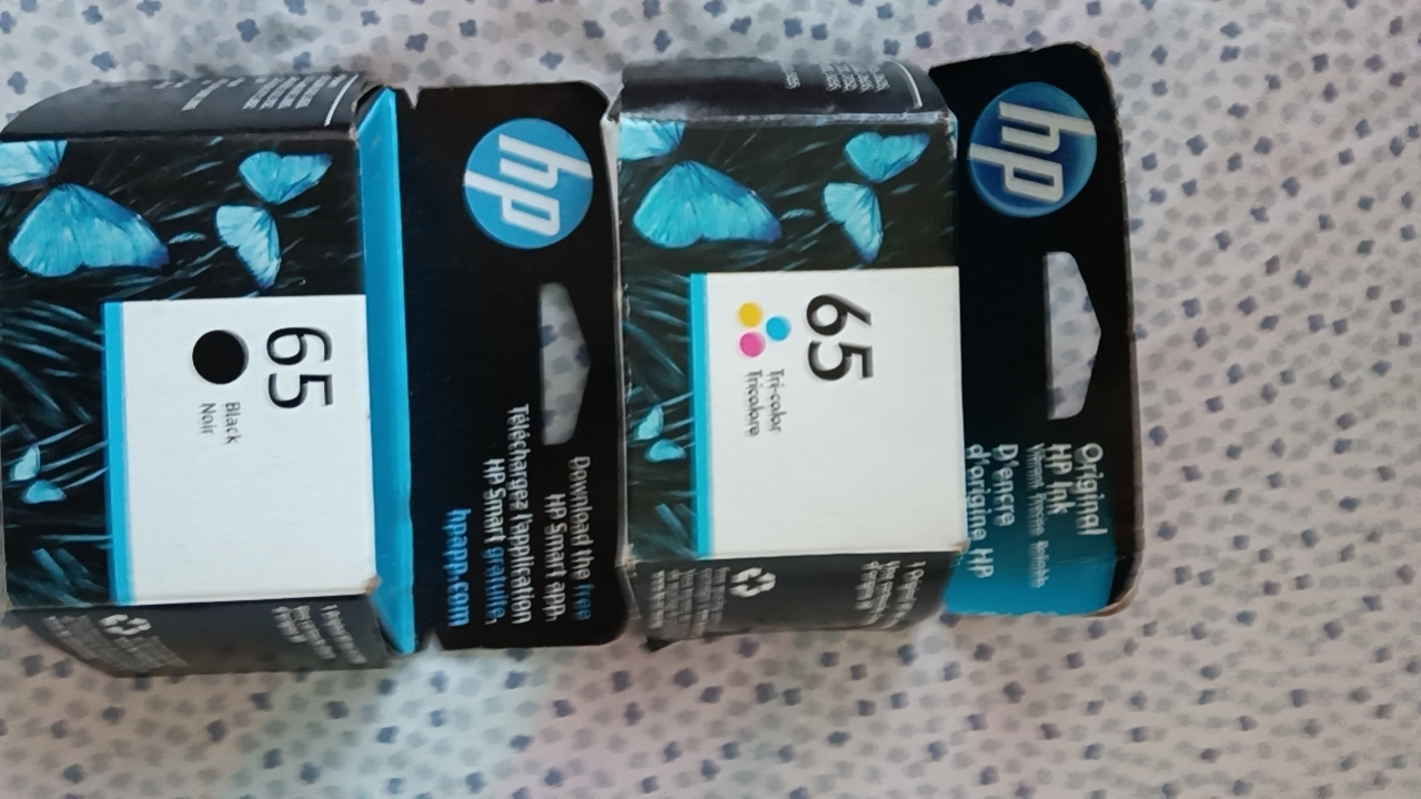 HP 65 Black & Tricolor Ink Cartridges - New