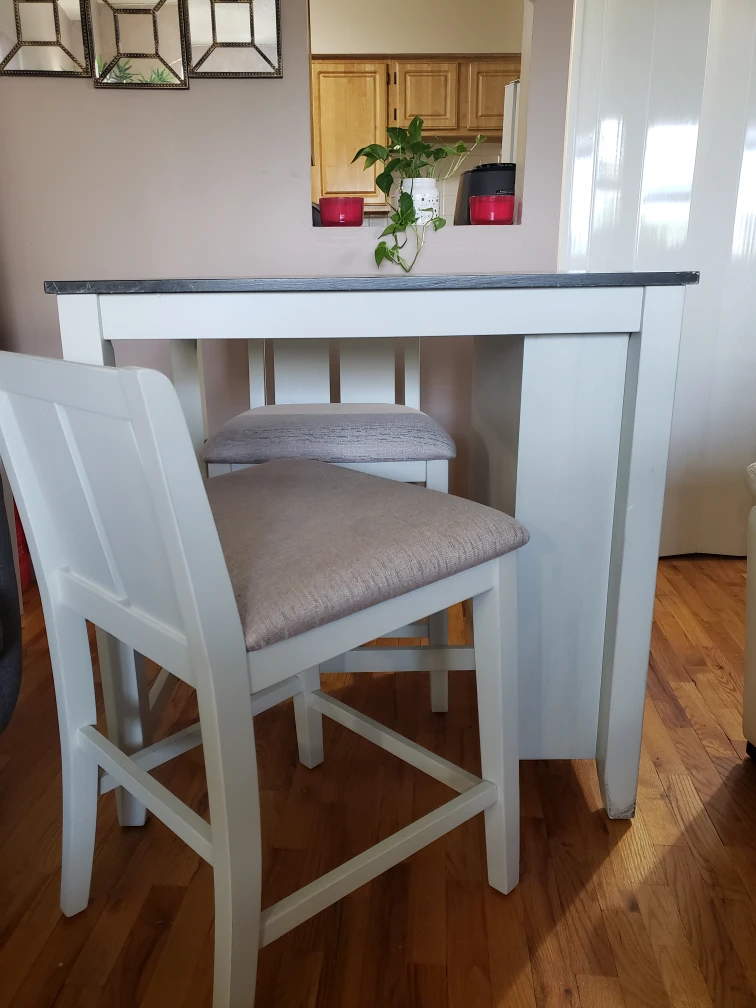 Counter Height Table with Two Chairs