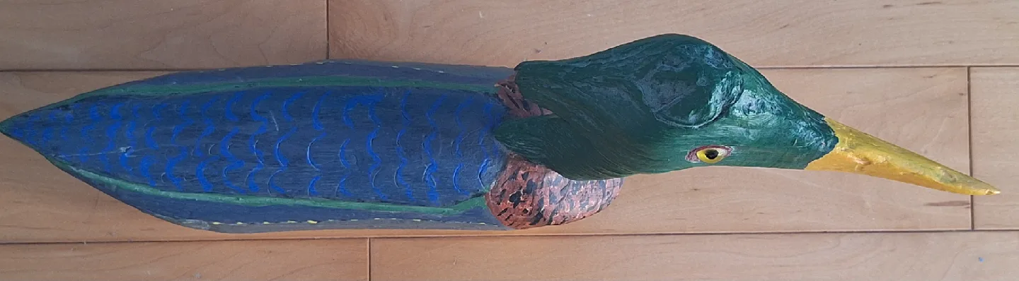 Vintage Large Hand Carved Duck Decoy image indicator(4)