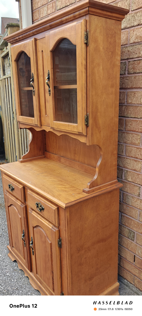 Wooden Hutch with Glass Doors - photo 3