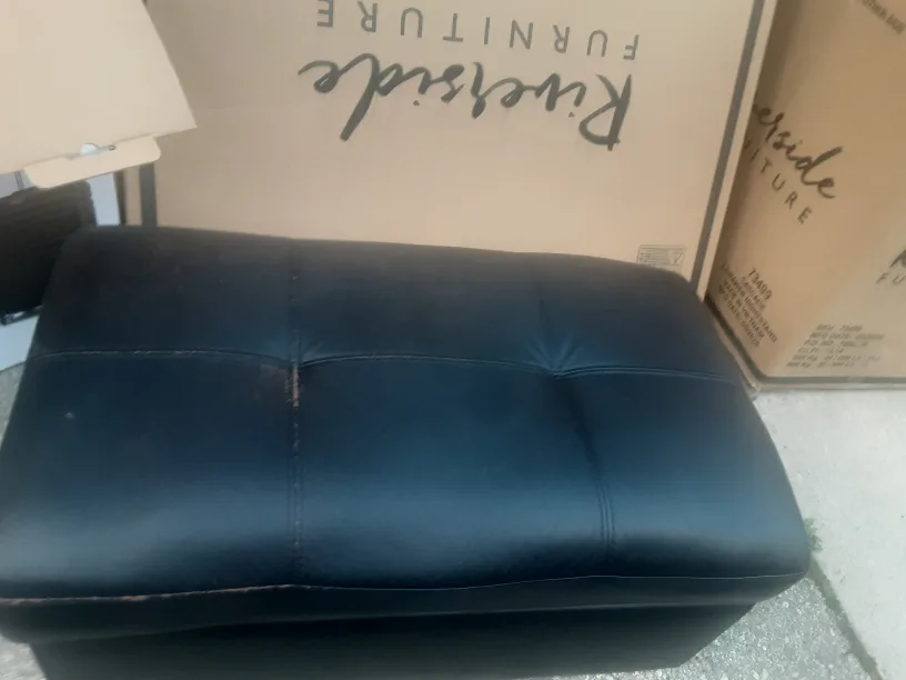 Curb alert storage Furniture Black Ottoman leather look thumbnail