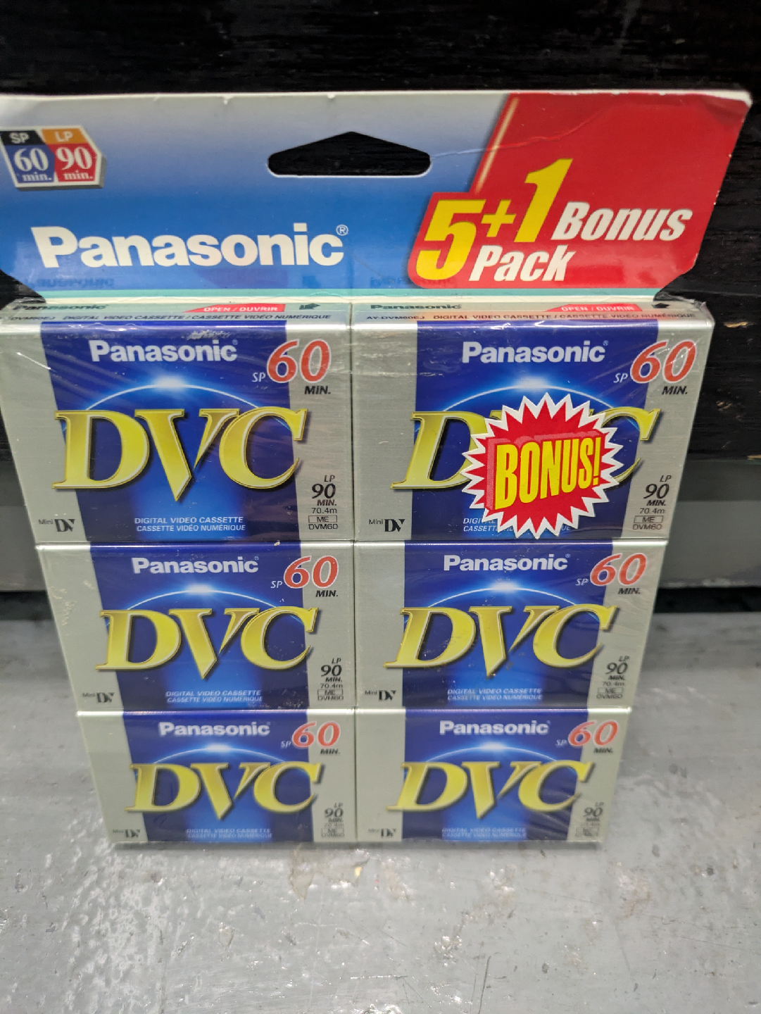 Panasonic DVC 60 Min Digital Video Cassettes 5+1 Bonus Pack