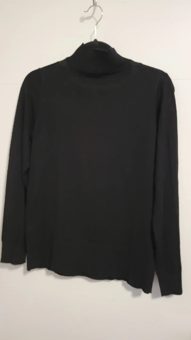 Black Rhinestone Embellished Turtleneck Sweater image indicator(2)