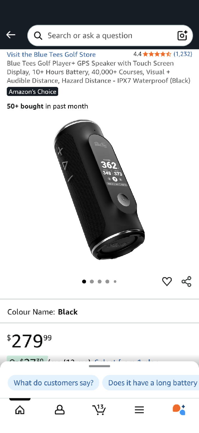 Blue Tees Golf Player+ GPS Speaker - Black - photo 3