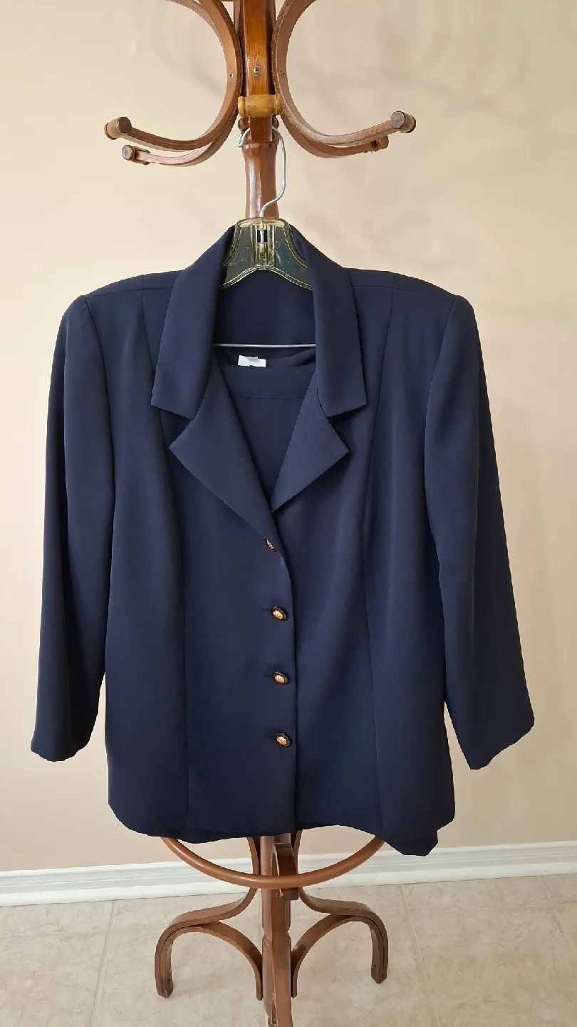 Women's Navy Blue Jacket & Skirt Set thumbnail
