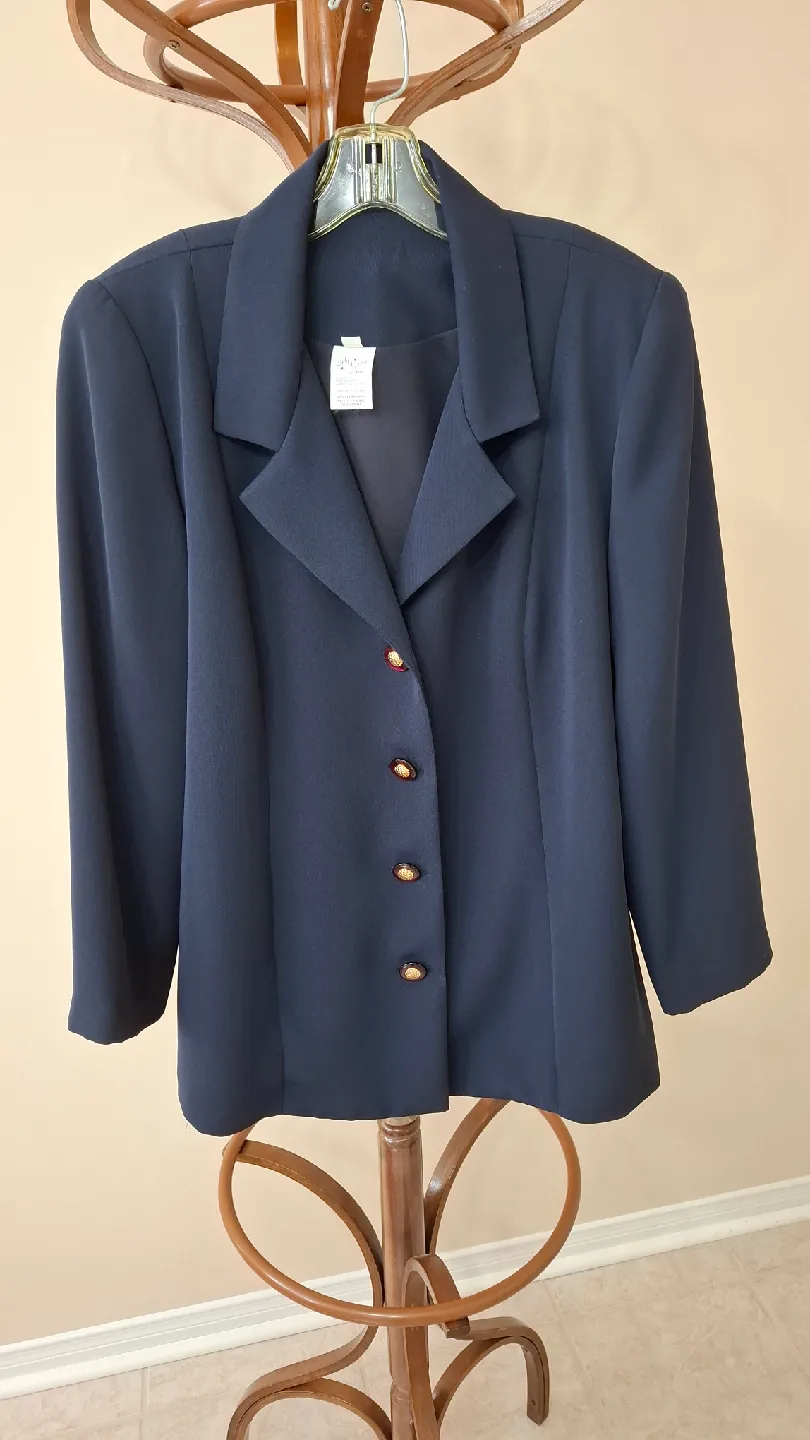 Women's Navy Blue Jacket & Skirt Set image indicator(4)