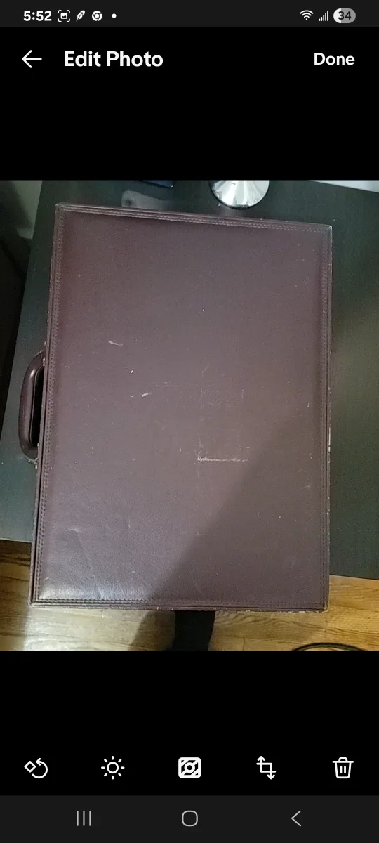 Vintage Brown Leather Briefcase image indicator(2)