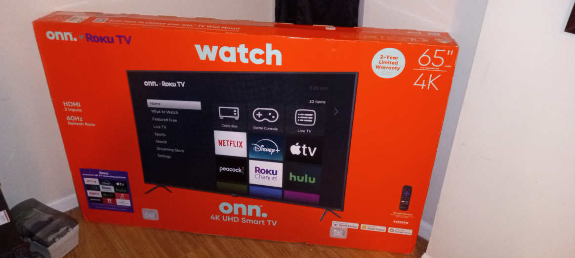 onn. Roku TV 65" 4K UHD Smart TV - New in Box!