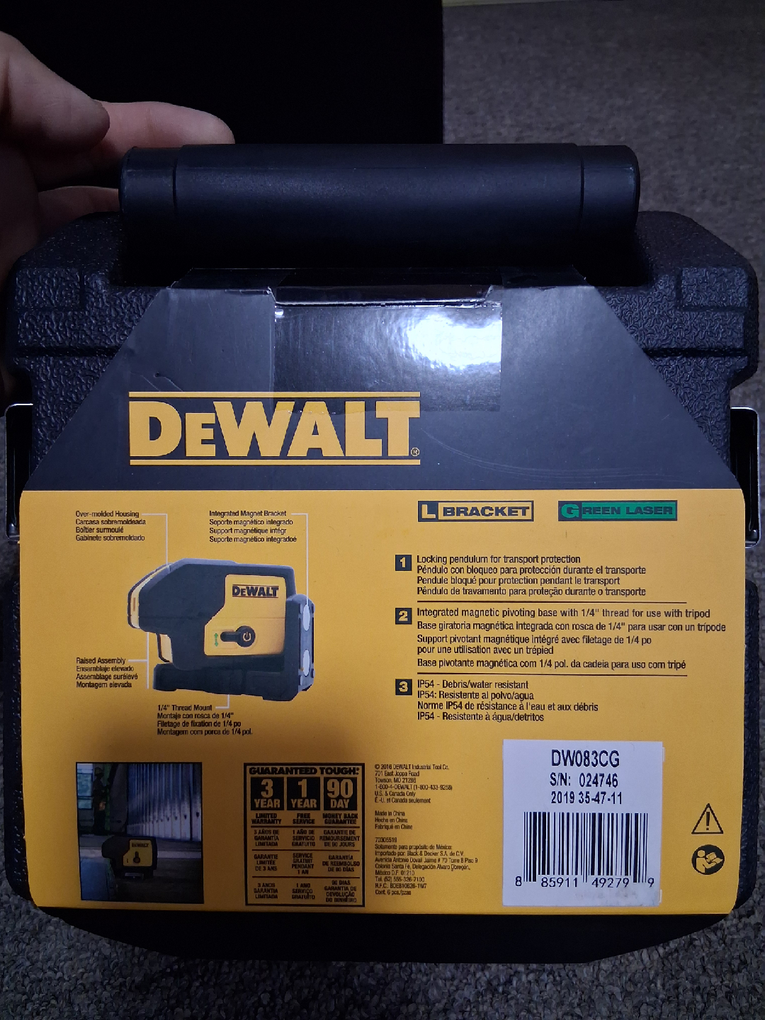 DeWalt DW083CG 3-Beam Green Laser Pointer - photo 2