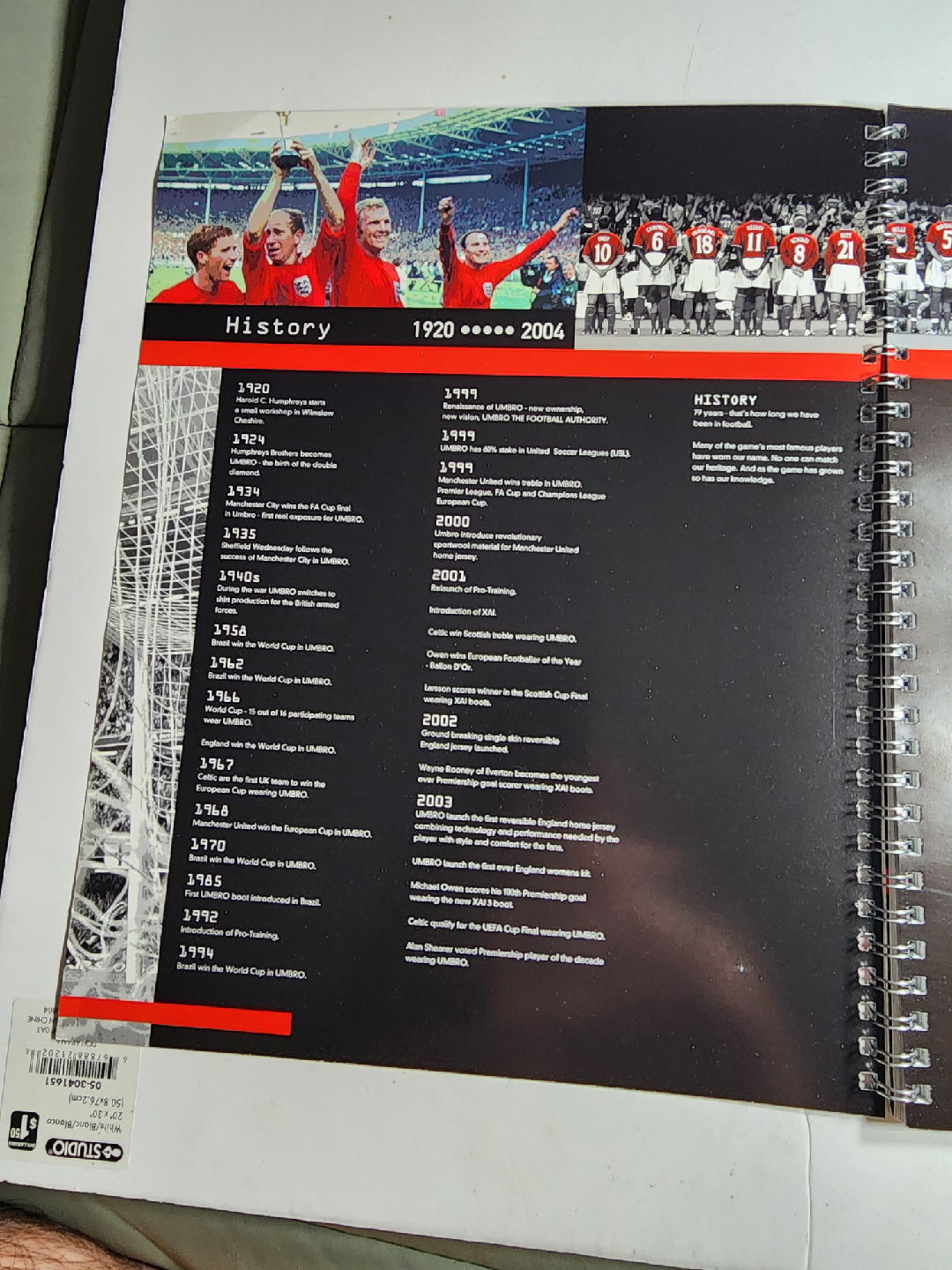 Umbro Soccer Launch 2004 Spiral Notebook - photo 2