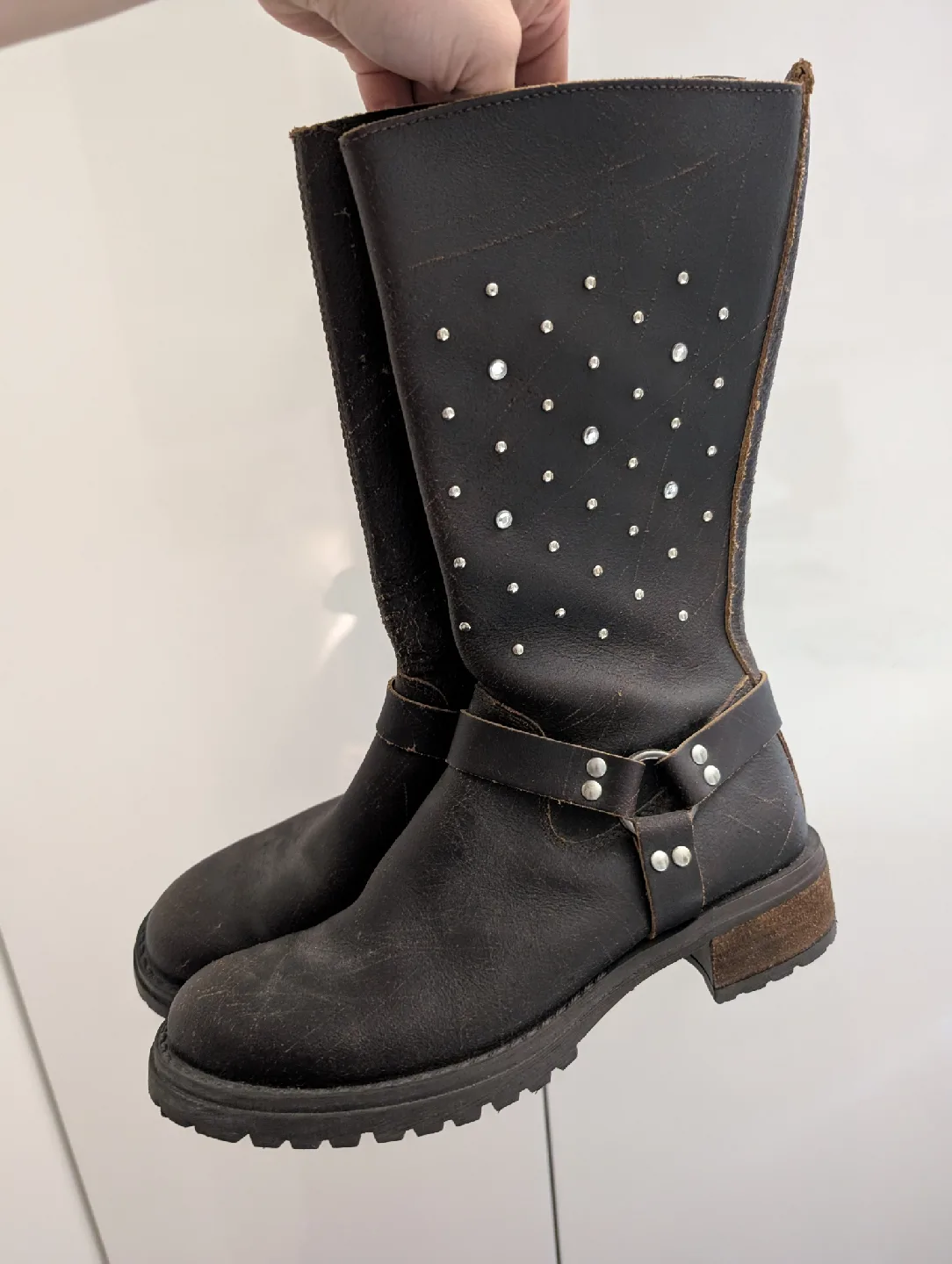 Aldo Brown Leather Boots, Size 7 thumbnail