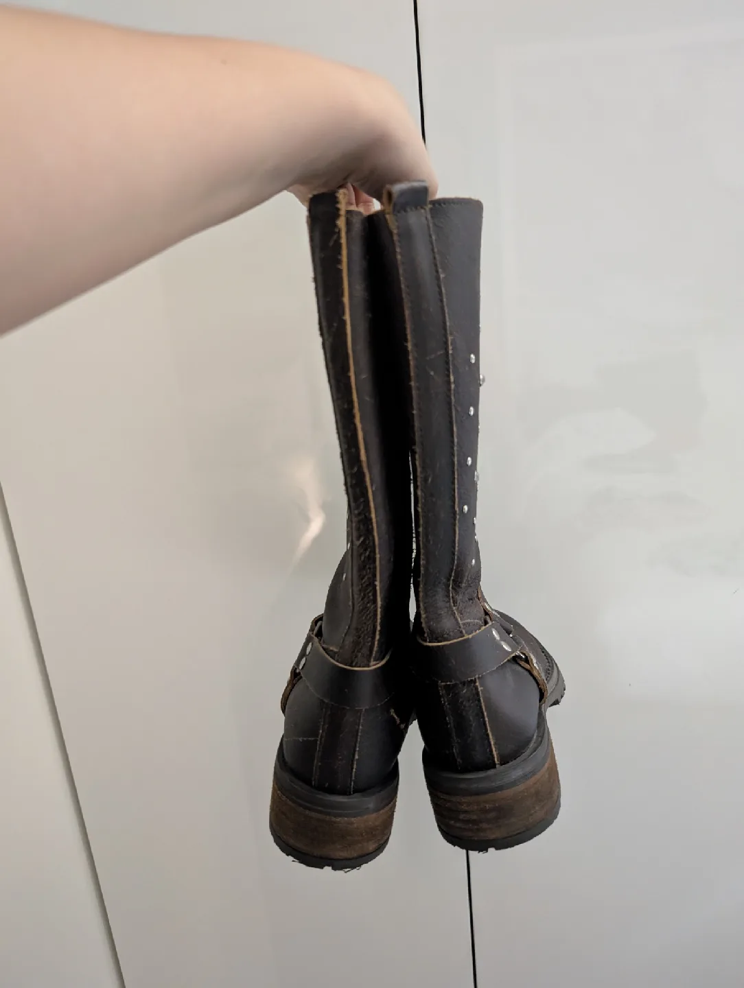 Aldo Brown Leather Boots, Size 7 image indicator(3)