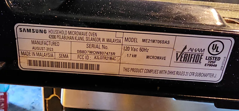 Samsung ME21M706BAS Microwave Oven image indicator(5)