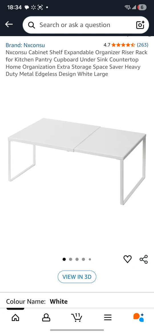 Expandable Cabinet Shelf - White - photo 4