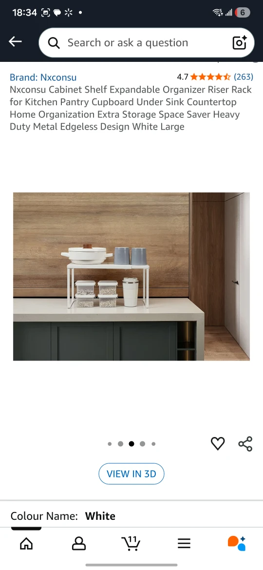 Expandable Cabinet Shelf - White - photo 5