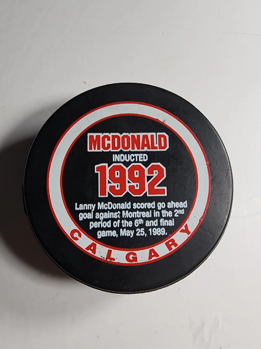 Lanny McDonald Inducted 1992 Hockey Puck thumbnail