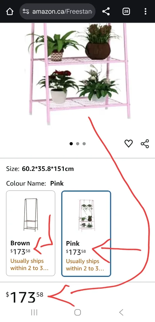Pink Metal Clothing Rack image indicator(3)