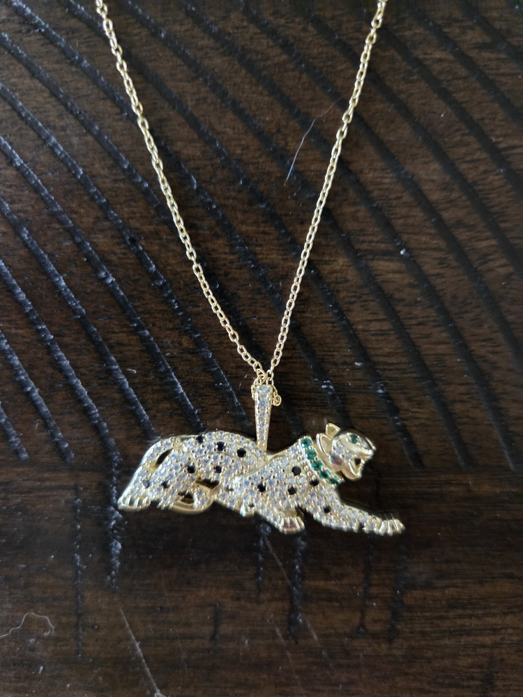 Gold Leopard Pendant Necklace