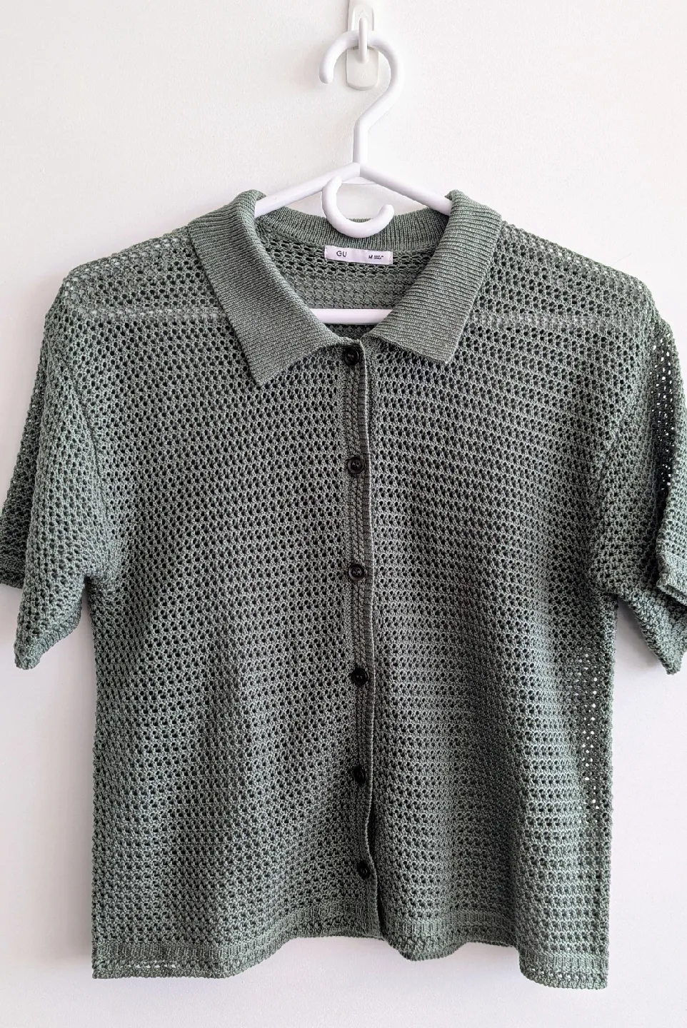 GU Olive Green Knit Polo Shirt🥕 image indicator(4)