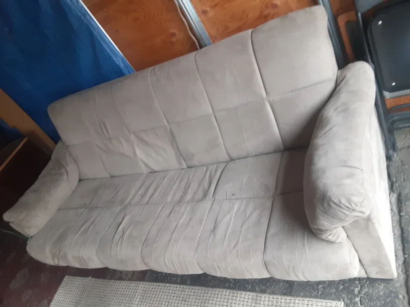 Beige Sofa /futon Suade Thanksgiving Giveaway Free image indicator(2)