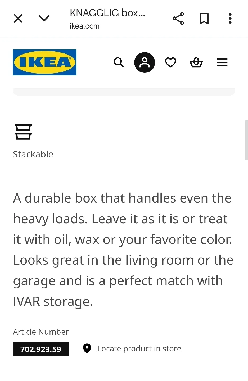 IKEA KNAGGLIG Pine Box/Crate (6 available) image indicator(5)