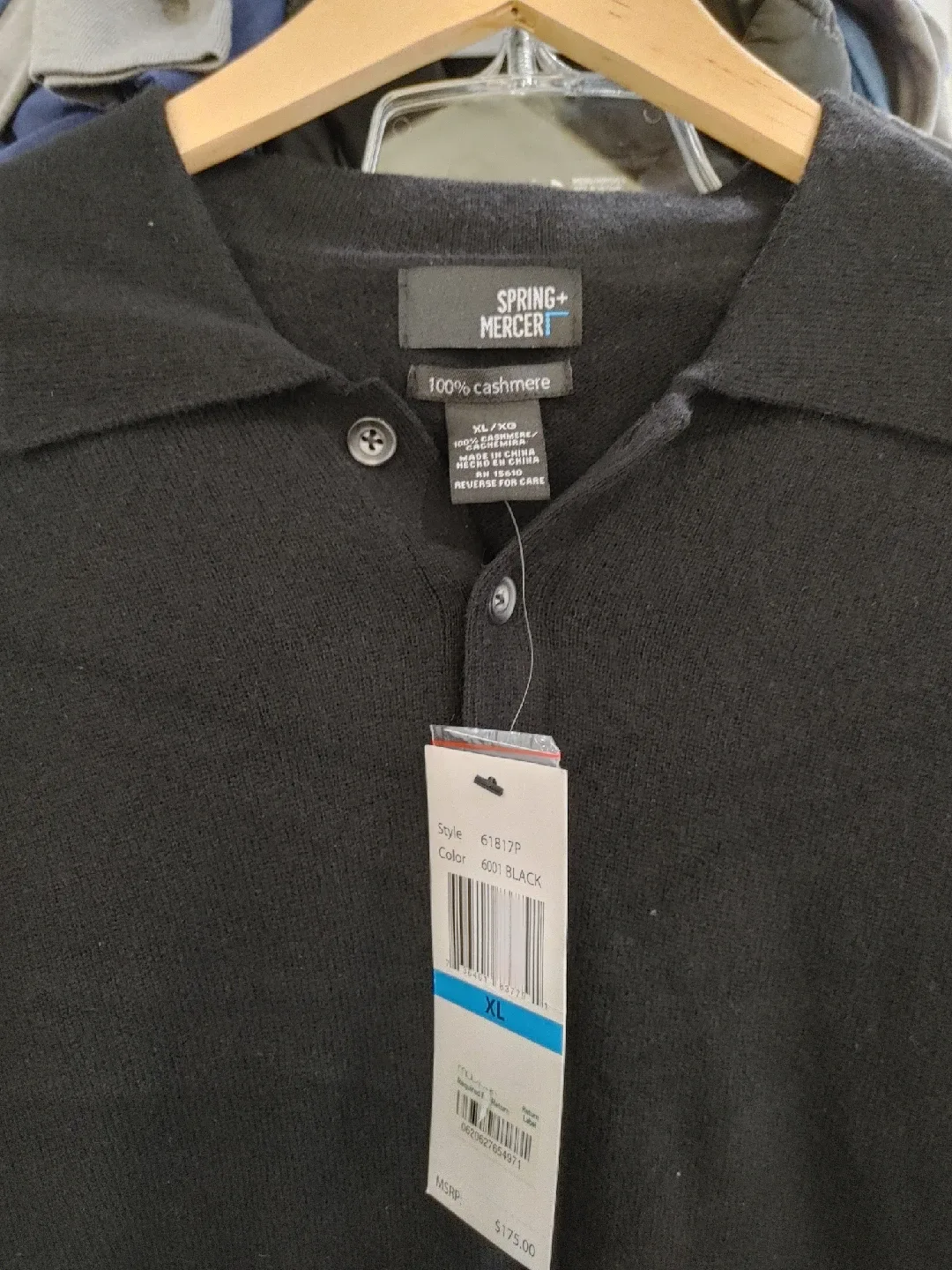 🧡SPRING & MERCER 100% CASHMERE SWEATER MENS XL NEW WITH TAGS image indicator(3)