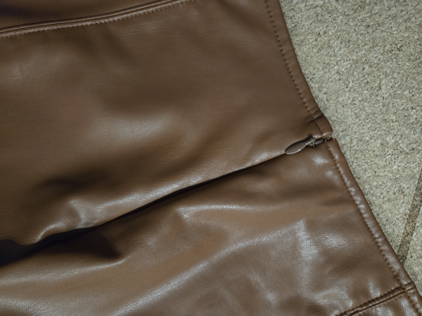 Brown Faux Leather Skirt - photo 2
