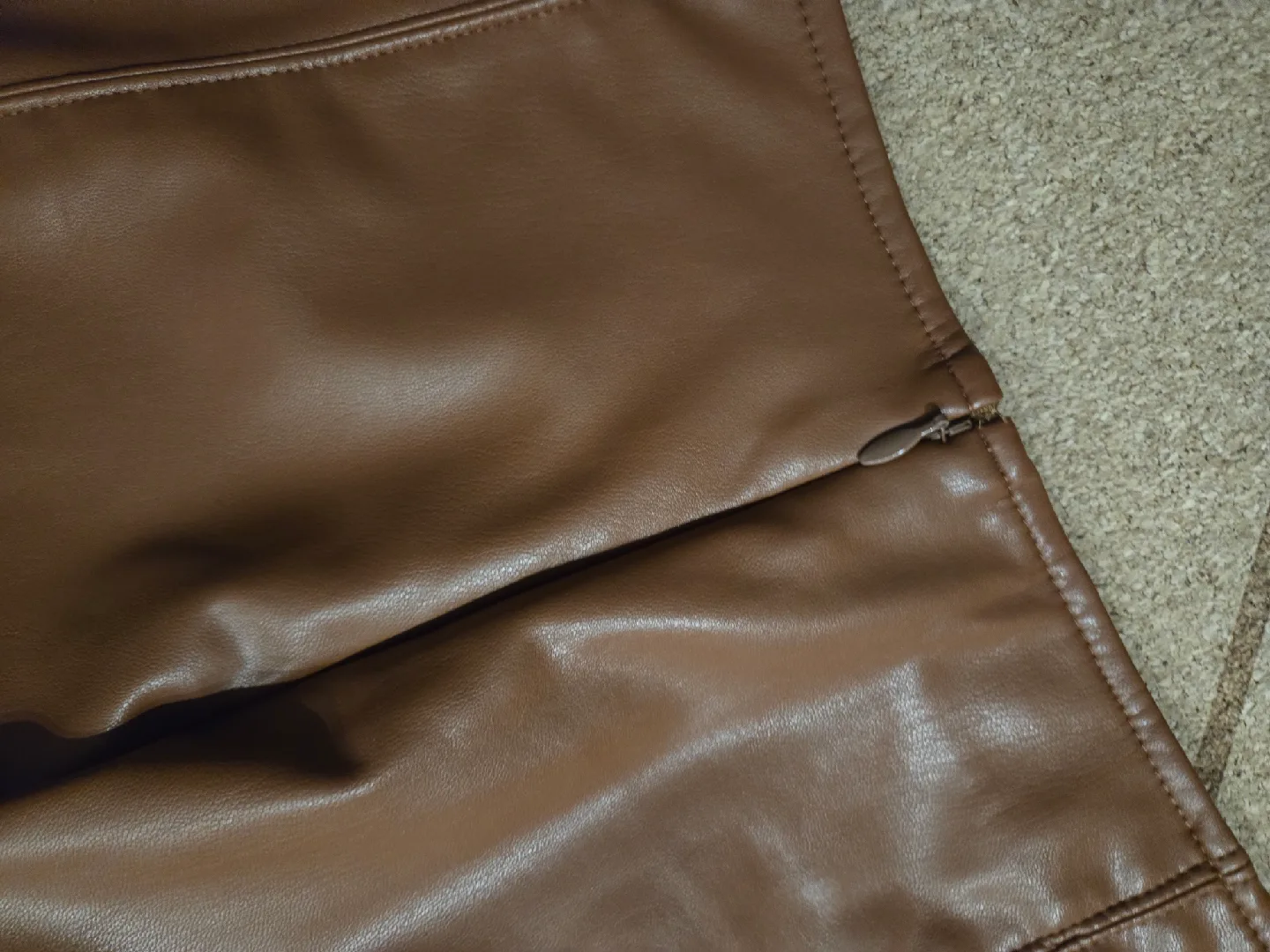 Brown Faux Leather Skirt image indicator(2)