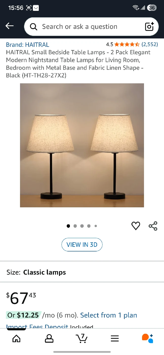 HAITRAL Bedside Table Lamps - 2 Pack (read description)