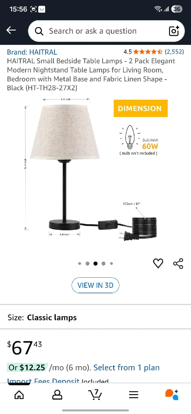 HAITRAL Bedside Table Lamps - 2 Pack (read description) - photo 3