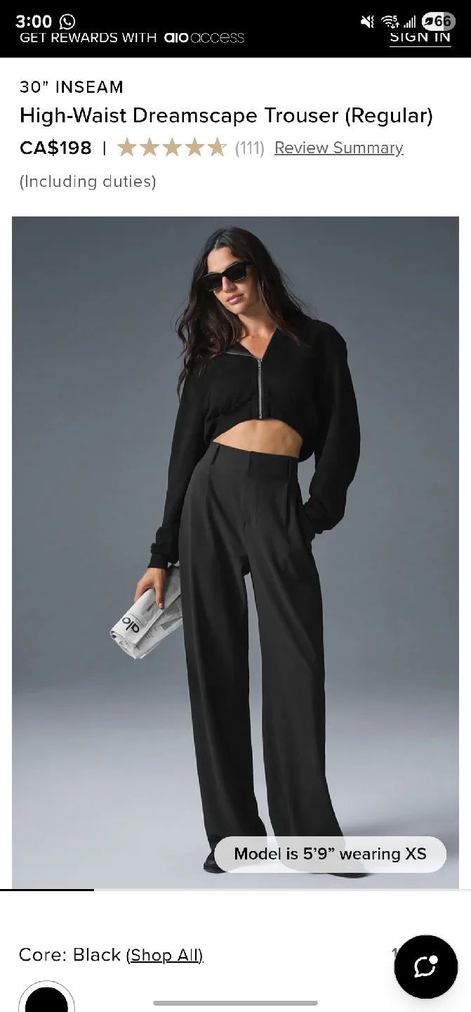 ALO  x - small  pant image indicator(5)