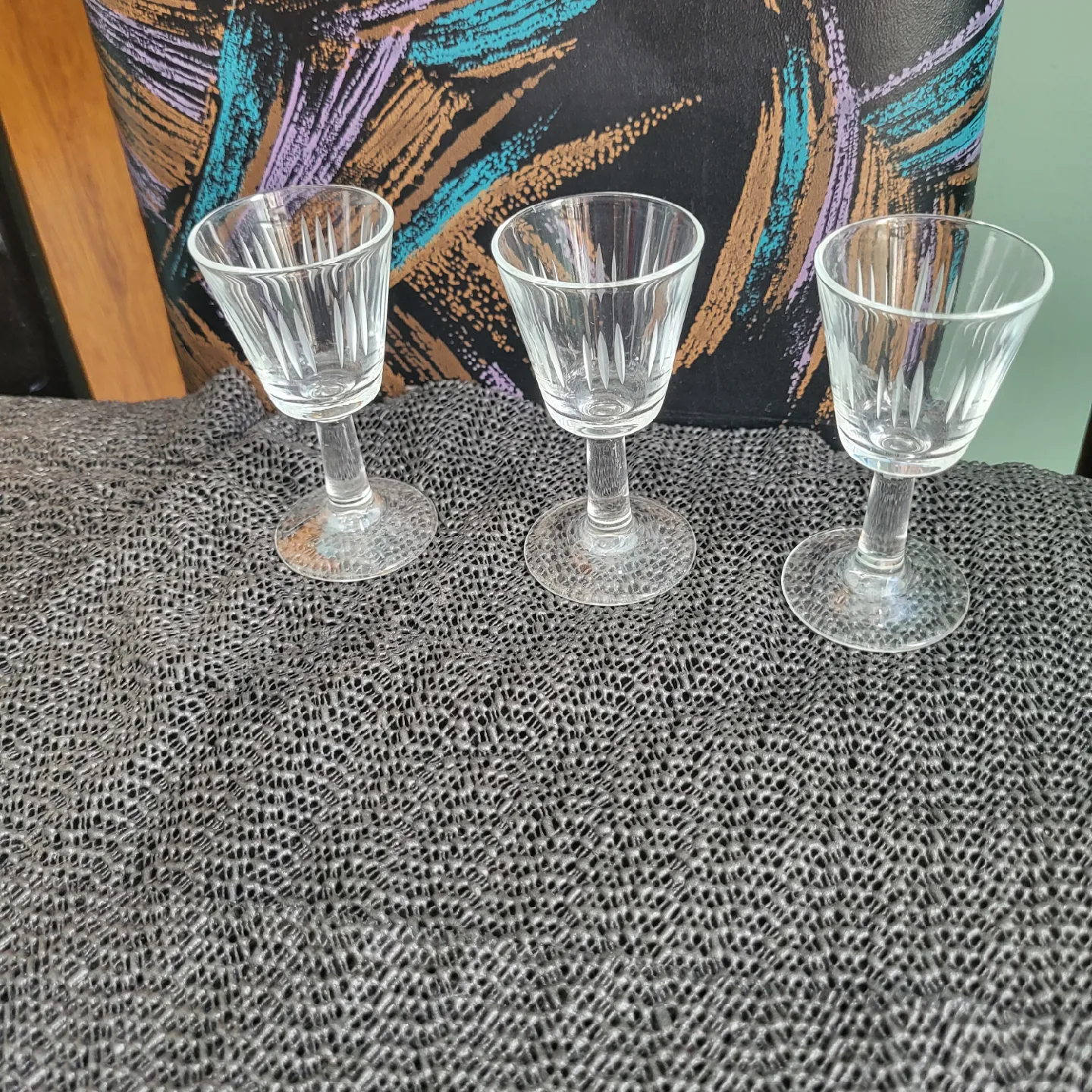 Set of 3 Clear Glass Cordial Glasses thumbnail